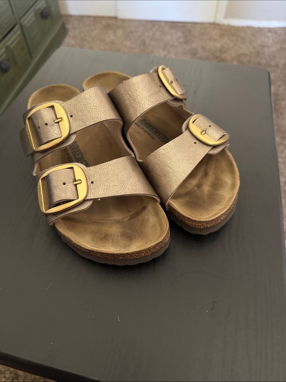 Birkenstock Metallic Bronze Double-Buckle Sandals